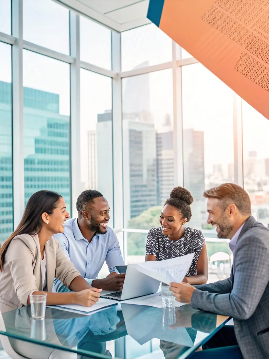 A team brainstorming lead generation strategies for property management, focusing on attracting new clients and expanding the business, highlighting Teamique's lead generation strategies service.